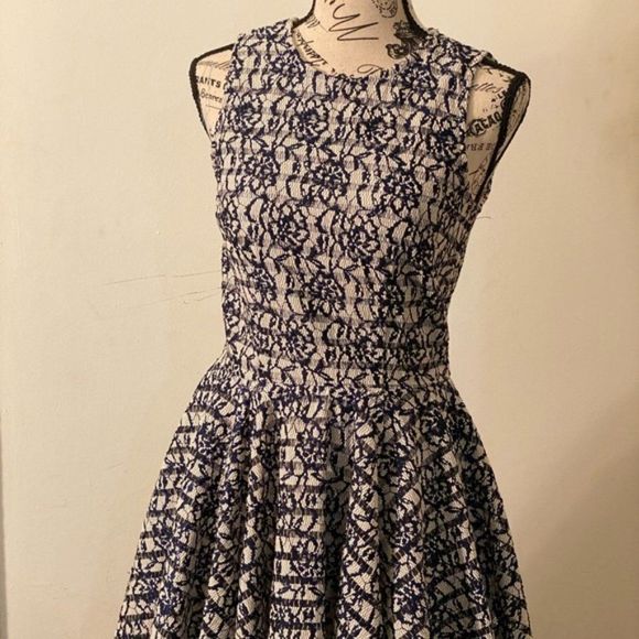 Maison Jules Sleeveless Lace Overlay Flared Dress - Picture 3 of 7